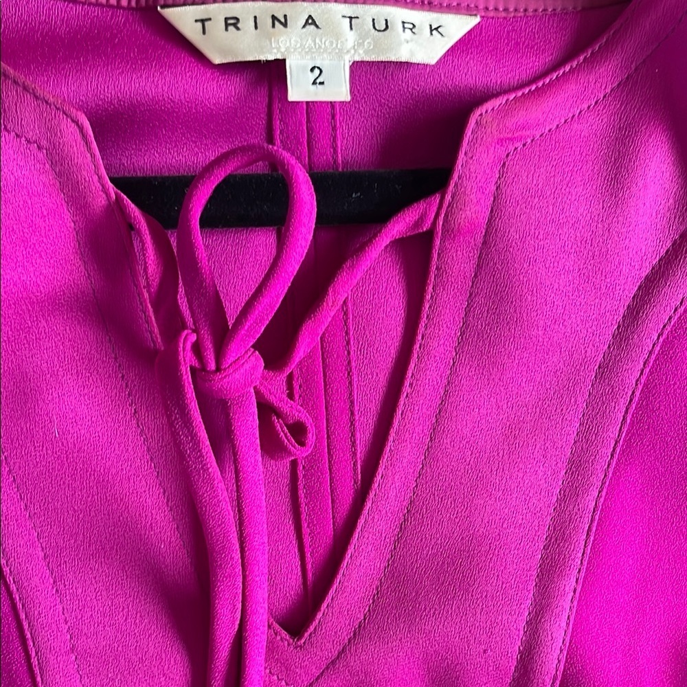Trina Turk Pink Off the Shoulder Sheath Mini Dress - Picture 4 of 6